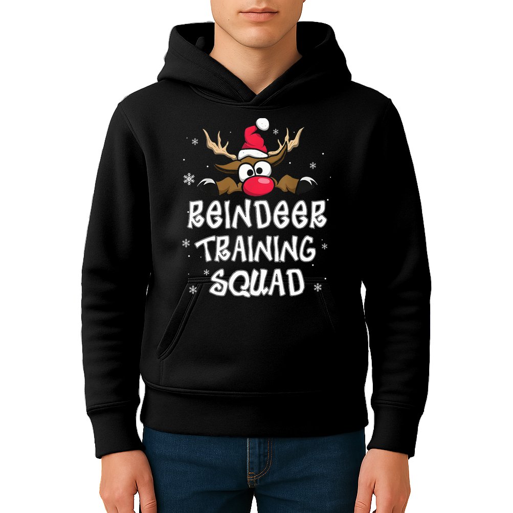 Christmas Running Reindeer Training Squad Team Gifts  Kids Hoodie