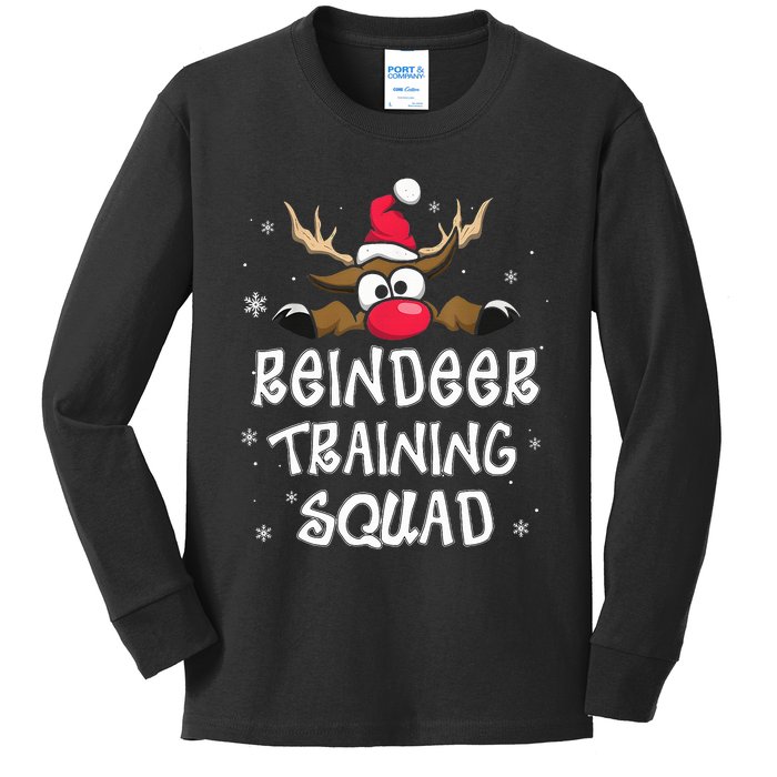 Christmas Running Reindeer Training Squad Team Gifts  Kids Long Sleeve Shirt