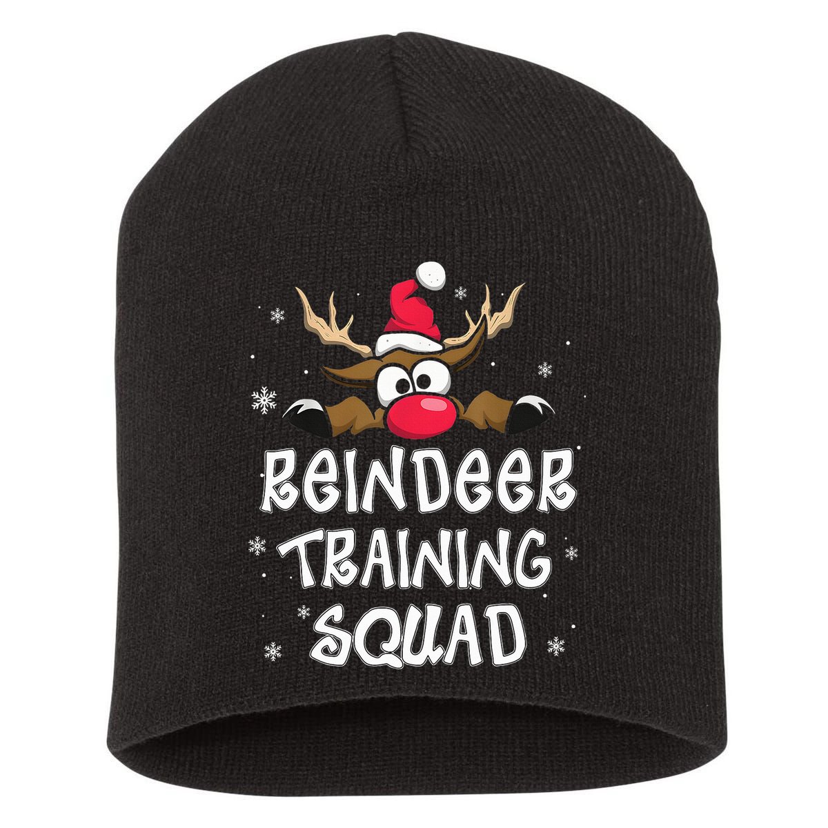Christmas Running Reindeer Training Squad Team Gifts  Short Acrylic Beanie