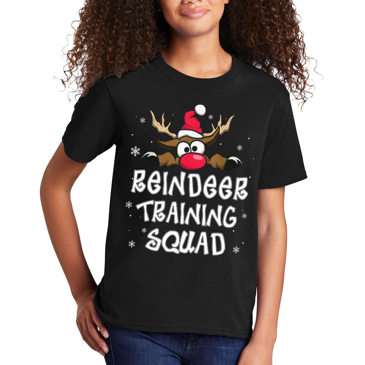 Christmas Running Reindeer Training Squad Team Gifts  Kids T-Shirt