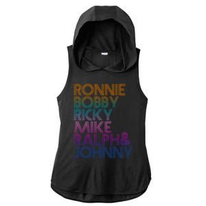 Cool Retro Ronnie Bobby Ricky Mike Ralph And Johnny Ladies PosiCharge Tri-Blend Wicking Draft Hoodie Tank