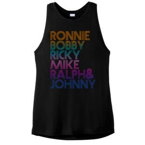 Cool Retro Ronnie Bobby Ricky Mike Ralph And Johnny Ladies PosiCharge Tri-Blend Wicking Tank