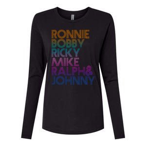 Cool Retro Ronnie Bobby Ricky Mike Ralph And Johnny Womens Cotton Relaxed Long Sleeve T-Shirt