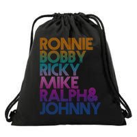 Cool Retro Ronnie Bobby Ricky Mike Ralph And Johnny Drawstring Bag