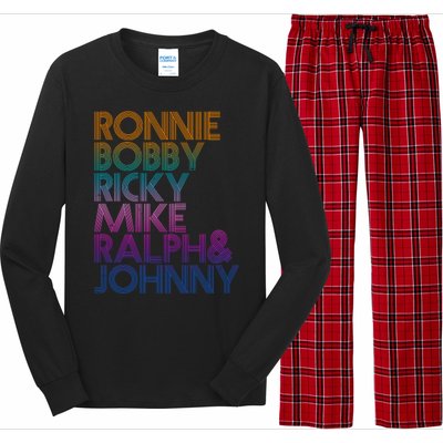 Cool Retro Ronnie Bobby Ricky Mike Ralph And Johnny Long Sleeve Pajama Set