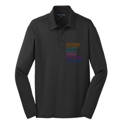 Cool Retro Ronnie Bobby Ricky Mike Ralph And Johnny Silk Touch Performance Long Sleeve Polo