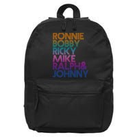 Cool Retro Ronnie Bobby Ricky Mike Ralph And Johnny 16 in Basic Backpack