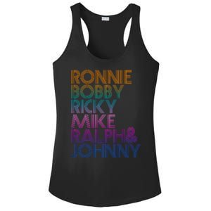 Cool Retro Ronnie Bobby Ricky Mike Ralph And Johnny Ladies PosiCharge Competitor Racerback Tank