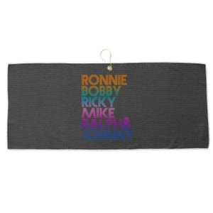 Cool Retro Ronnie Bobby Ricky Mike Ralph And Johnny Large Microfiber Waffle Golf Towel