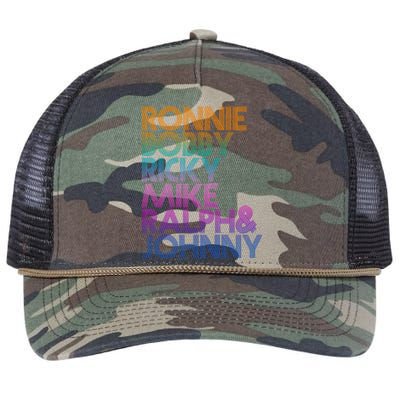 Cool Retro Ronnie Bobby Ricky Mike Ralph And Johnny Retro Rope Trucker Hat Cap