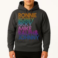 Cool Retro Ronnie Bobby Ricky Mike Ralph And Johnny Hoodie