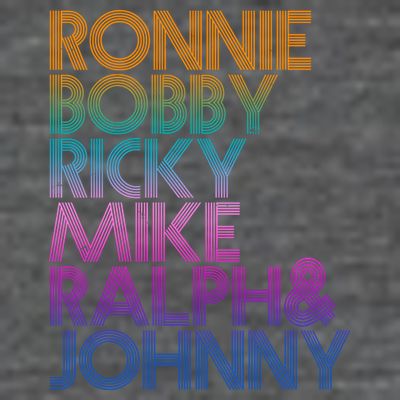 Cool Retro Ronnie Bobby Ricky Mike Ralph And Johnny T-Shirt