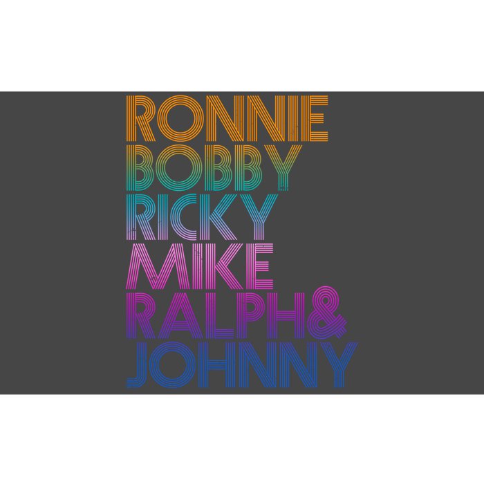 Cool Retro Ronnie Bobby Ricky Mike Ralph And Johnny Bumper Sticker