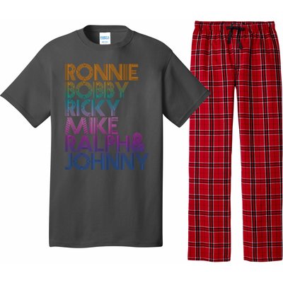 Cool Retro Ronnie Bobby Ricky Mike Ralph And Johnny Pajama Set