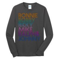 Cool Retro Ronnie Bobby Ricky Mike Ralph And Johnny Tall Long Sleeve T-Shirt