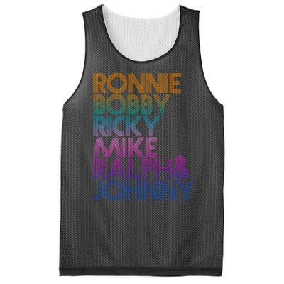 Cool Retro Ronnie Bobby Ricky Mike Ralph And Johnny Mesh Reversible Basketball Jersey Tank