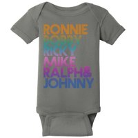 Cool Retro Ronnie Bobby Ricky Mike Ralph And Johnny Baby Bodysuit