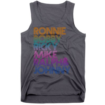 Cool Retro Ronnie Bobby Ricky Mike Ralph And Johnny Tank Top