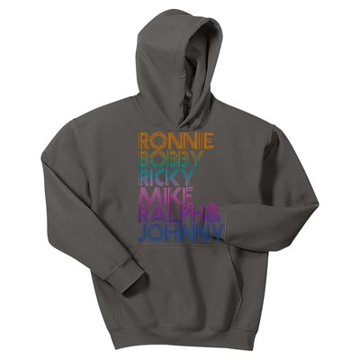 Cool Retro Ronnie Bobby Ricky Mike Ralph And Johnny Kids Hoodie