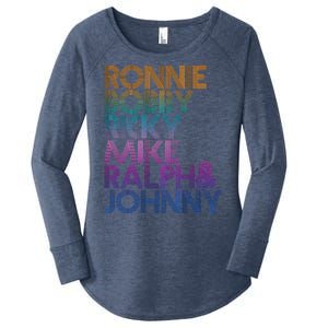 Cool Retro Ronnie Bobby Ricky Mike Ralph And Johnny Women's Perfect Tri Tunic Long Sleeve Shirt