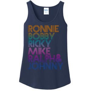 Cool Retro Ronnie Bobby Ricky Mike Ralph And Johnny Ladies Essential Tank