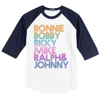 Cool Retro Ronnie Bobby Ricky Mike Ralph And Johnny Baseball Sleeve Shirt