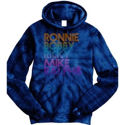 Cool Retro Ronnie Bobby Ricky Mike Ralph And Johnny Tie Dye Hoodie