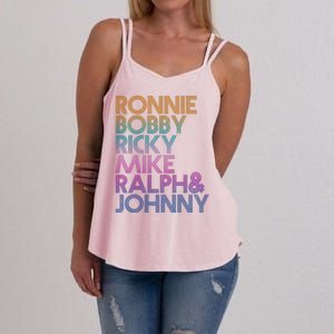 Cool Retro Ronnie Bobby Ricky Mike Ralph And Johnny Women's Strappy Tank