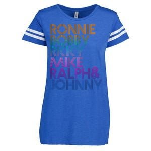 Cool Retro Ronnie Bobby Ricky Mike Ralph And Johnny Enza Ladies Jersey Football T-Shirt