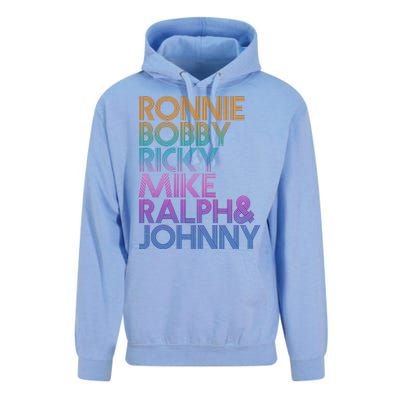 Cool Retro Ronnie Bobby Ricky Mike Ralph And Johnny Unisex Surf Hoodie