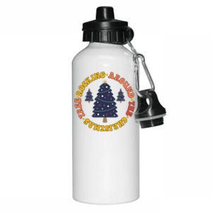 Cute Retro Rockin Around The Christmas Tree Gift Aluminum Water Bottle