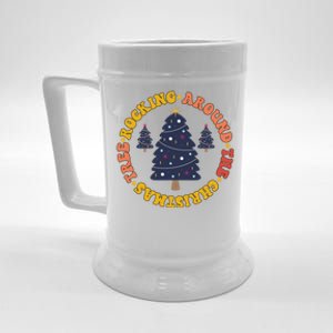 Cute Retro Rockin Around The Christmas Tree Gift Beer Stein