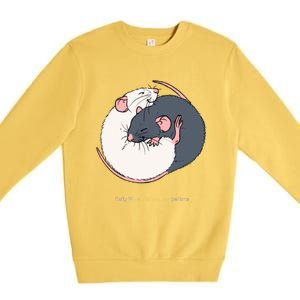 Cuddling Rats Russian Blue And White Premium Crewneck Sweatshirt