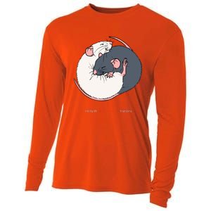 Cuddling Rats Russian Blue And White Cooling Performance Long Sleeve Crew