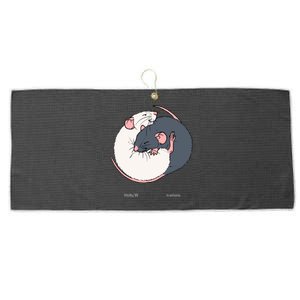 Cuddling Rats Russian Blue And White Large Microfiber Waffle Golf Towel