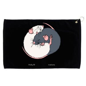 Cuddling Rats Russian Blue And White Grommeted Golf Towel