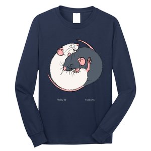 Cuddling Rats Russian Blue And White Long Sleeve Shirt