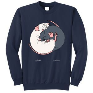 Cuddling Rats Russian Blue And White Sweatshirt