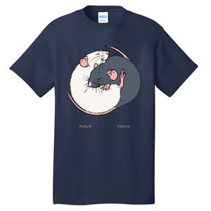 Cuddling Rats Russian Blue And White Tall T-Shirt