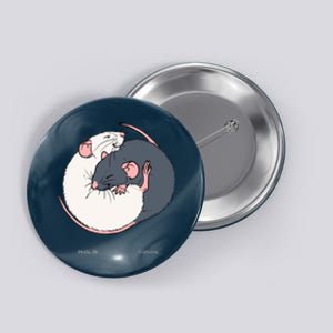 Cuddling Rats Russian Blue And White Button