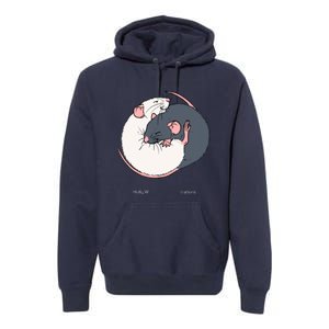 Cuddling Rats Russian Blue And White Premium Hoodie