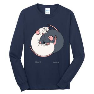 Cuddling Rats Russian Blue And White Tall Long Sleeve T-Shirt