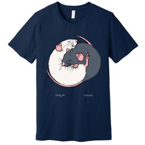 Cuddling Rats Russian Blue And White Premium T-Shirt