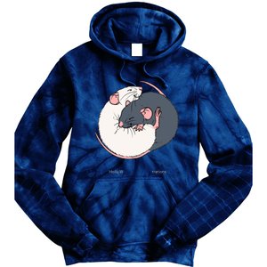 Cuddling Rats Russian Blue And White Tie Dye Hoodie