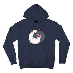 Cuddling Rats Russian Blue And White Tall Hoodie