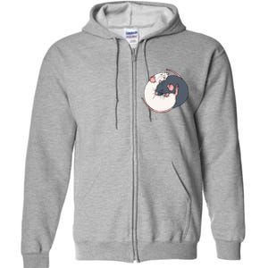 Cuddling Rats Russian Blue And White Full Zip Hoodie