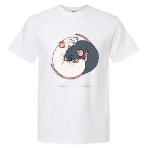 Cuddling Rats Russian Blue And White Garment-Dyed Heavyweight T-Shirt