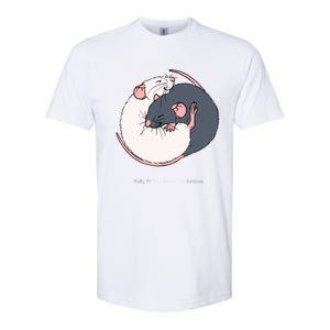 Cuddling Rats Russian Blue And White Softstyle CVC T-Shirt