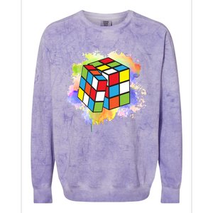 Cool Rubik Rubix Rubics Player Cube Lovers Cute Gift Colorblast Crewneck Sweatshirt