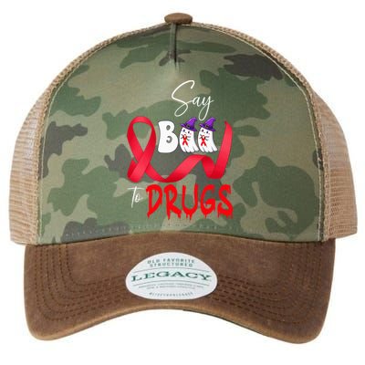 Cute Red Ribbon Week Say BOO To Drugs Halloween Legacy Tie Dye Trucker Hat